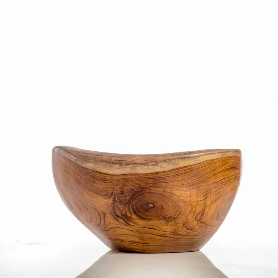 Lavatório de bancada moderna Vigevano em madeira natural de teca Viadurini