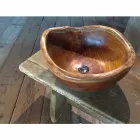 Lavatório de bancada moderna Vigevano em madeira natural de teca Viadurini