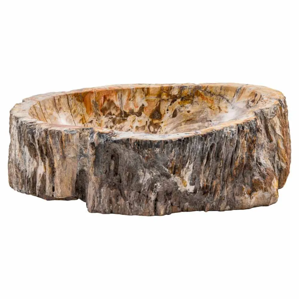 Pia de bancada produzida artesanalmente em madeira fóssil, Neviglie Viadurini