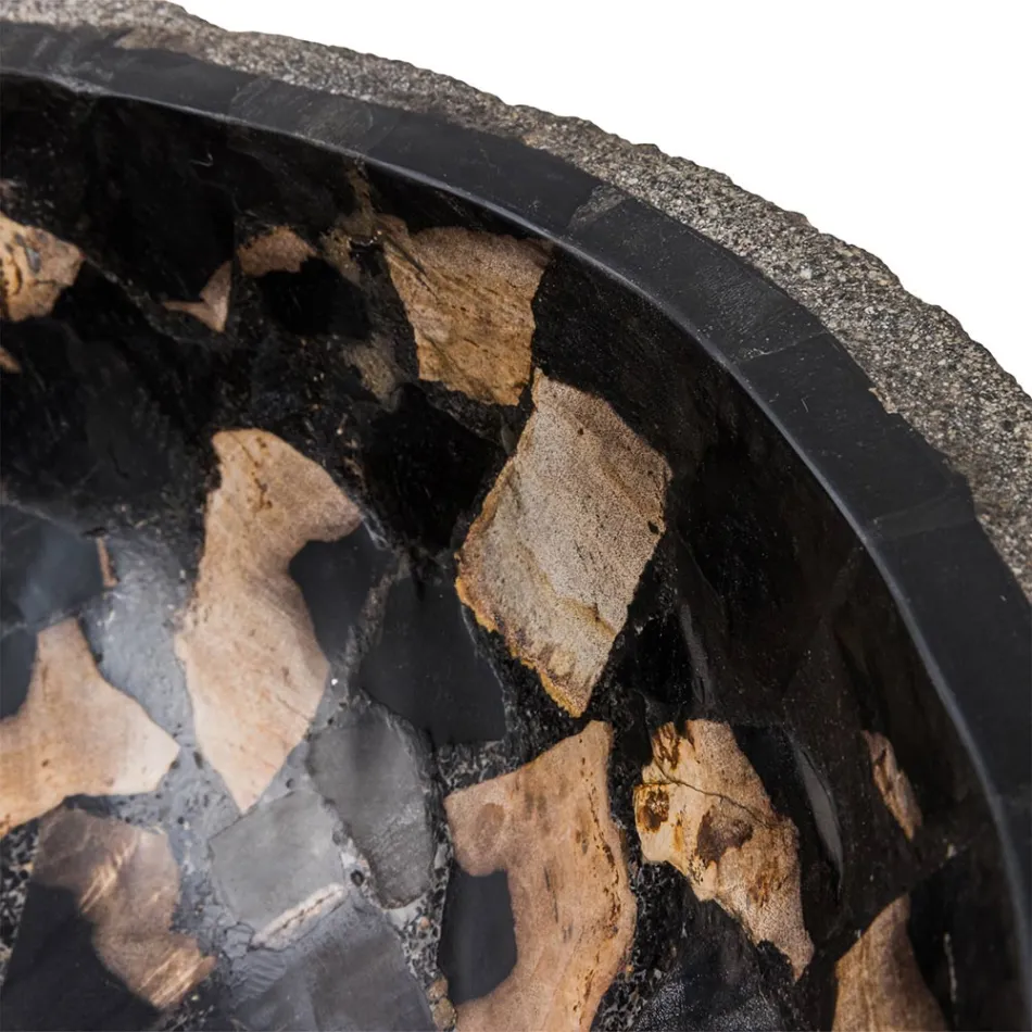 Pia de bancada feita à mão em pedra do rio, Palizzi Viadurini