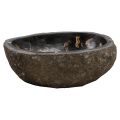 Lavatório de bancada artesanal em pedra de rio, Palizzi, peça única