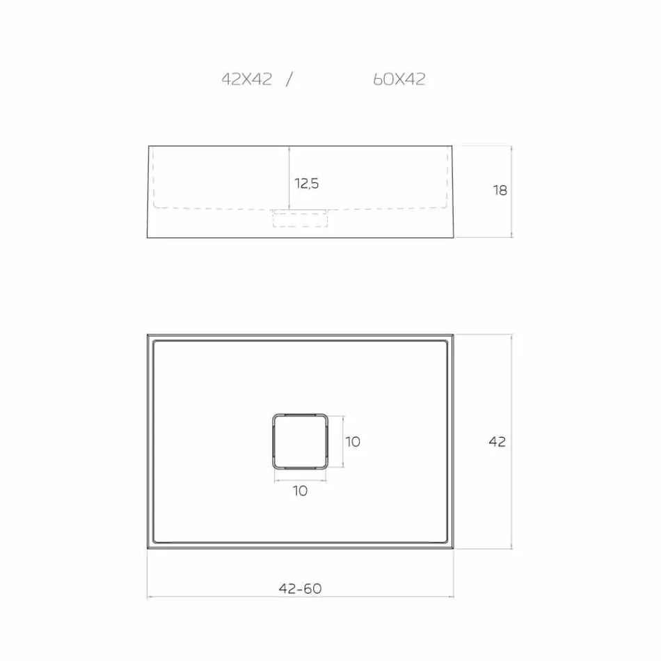 Lavatório de design de bancada produzido na Itália, Lavis Viadurini