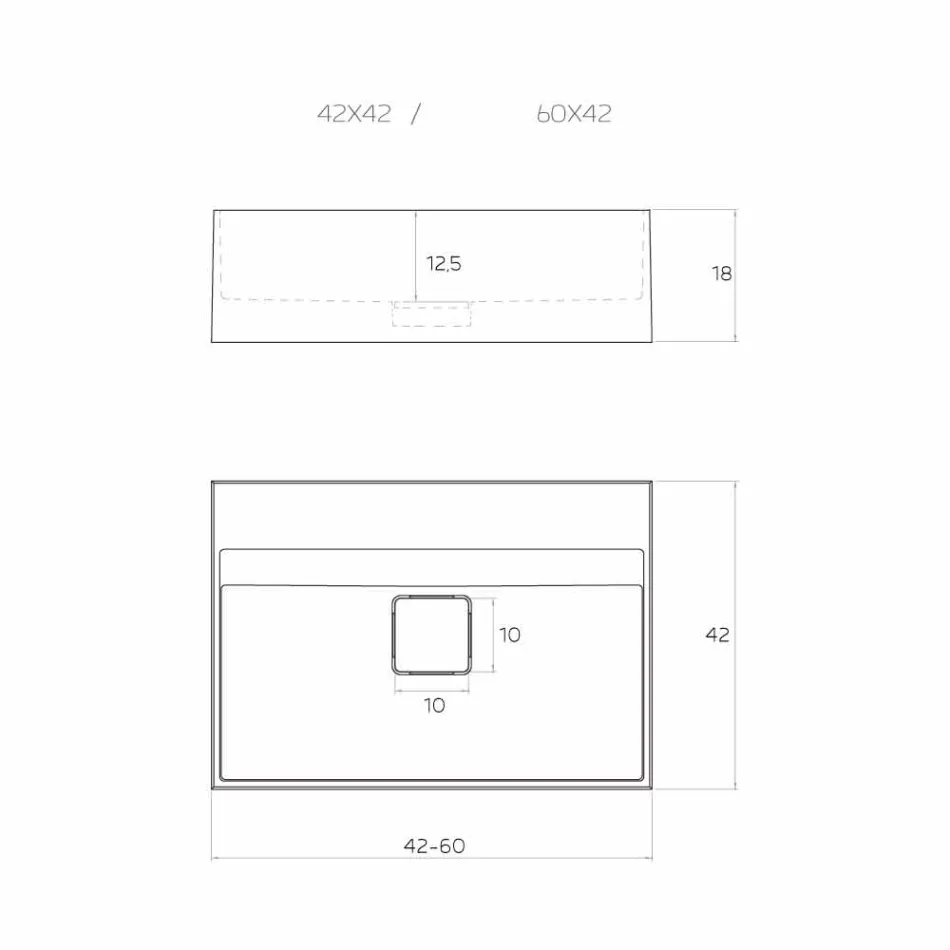 Balcão de pia de design moderno feito na Itália, Lavis Viadurini