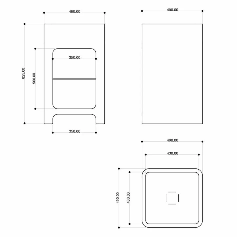 Pia moderna monobloco independente fabricada na Itália, Tufino Viadurini