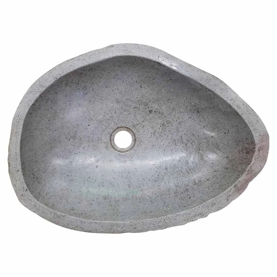 Pia de bancada moderna em pedra de rio feita à mão, Buriasco Viadurini