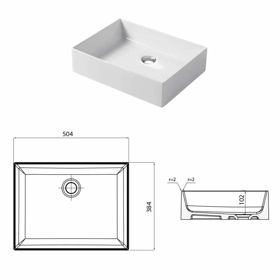 Lavatório de design em cerâmica branca ou colorida Leivi Viadurini