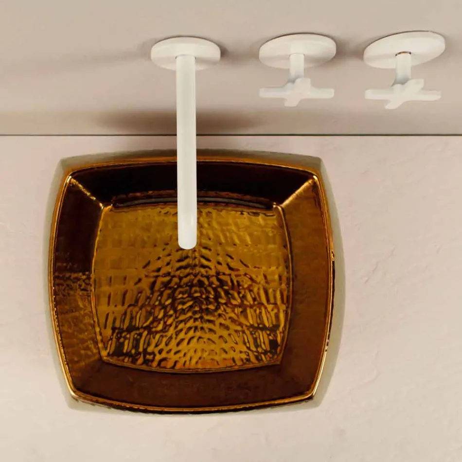 Lavatório de designer em cerâmica de bronze feito na Itália Simon Viadurini