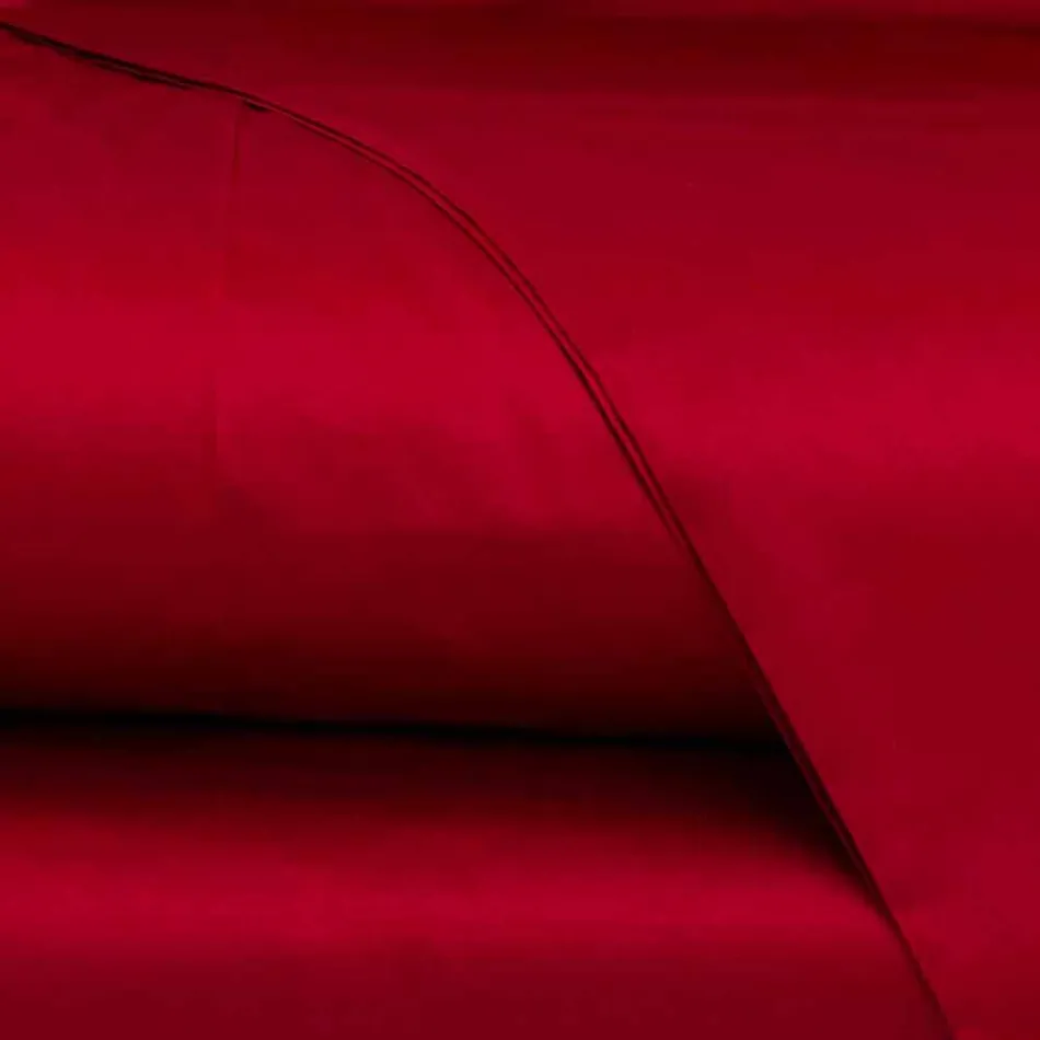 Conjunto de lençóis de algodão acetinado para cama de casal cor sólida - Freesia Viadurini