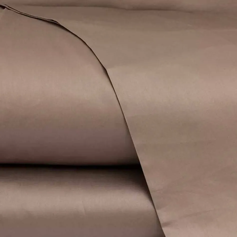 Conjunto de lençóis de algodão acetinado para cama de casal cor sólida - Freesia Viadurini