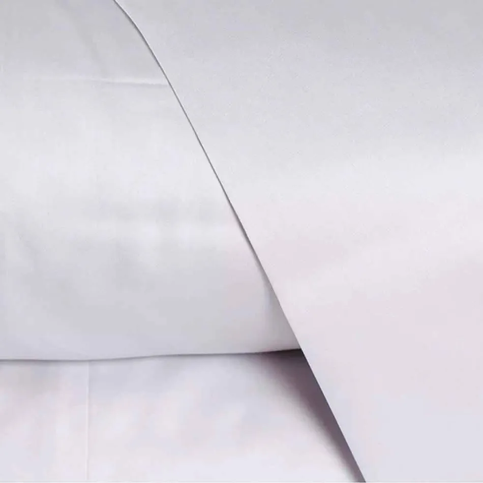 Conjunto de lençóis de algodão acetinado para cama de casal cor sólida - Freesia Viadurini