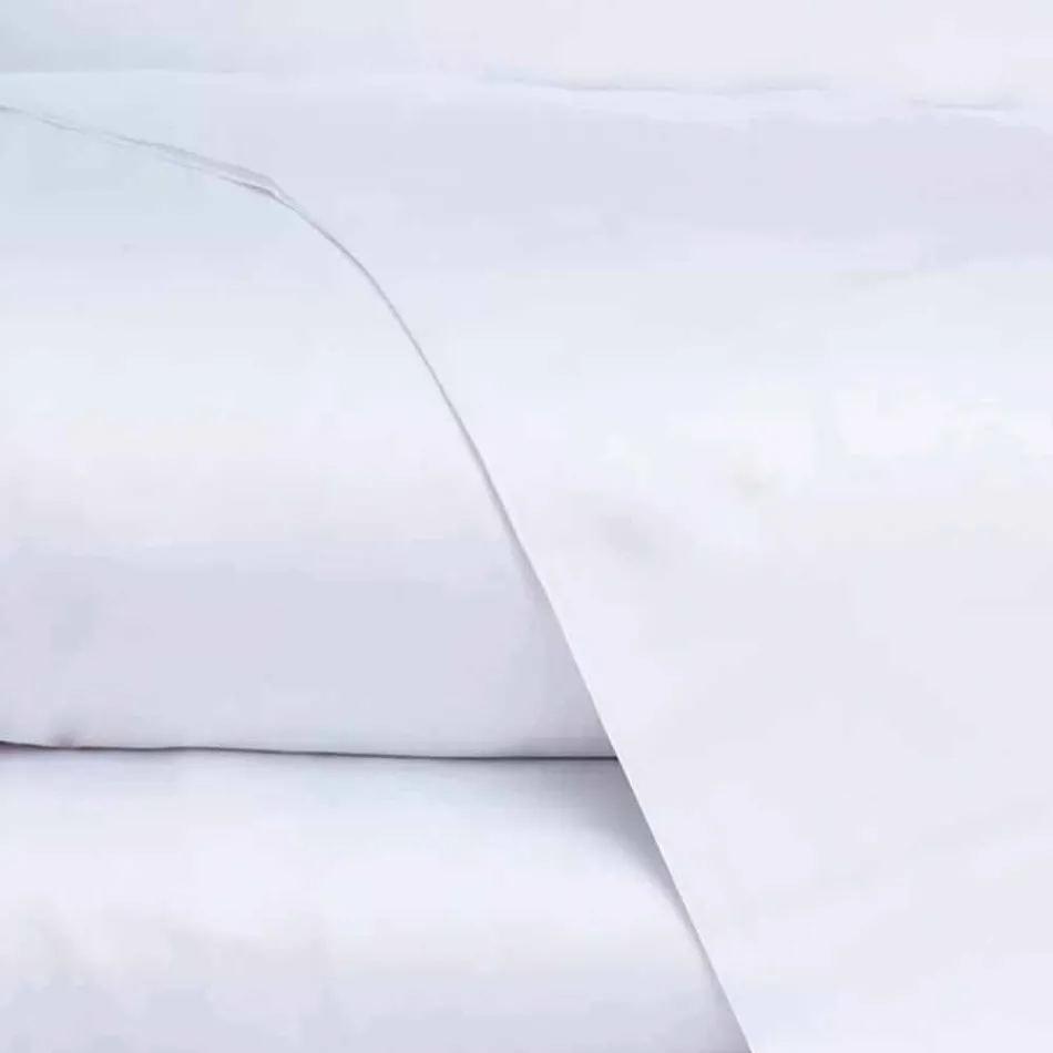 Conjunto de lençóis de algodão acetinado para cama de casal cor sólida - Freesia Viadurini