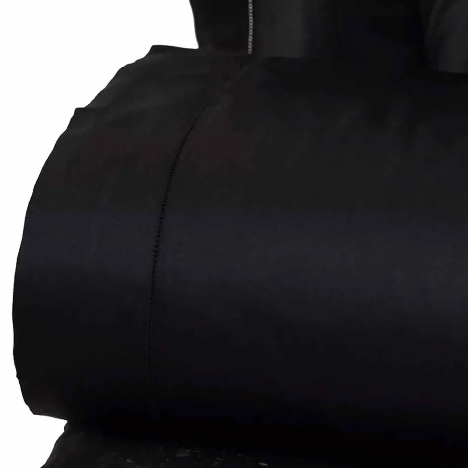 Conjunto de lençóis de algodão acetinado para cama de casal cor sólida - Freesia Viadurini