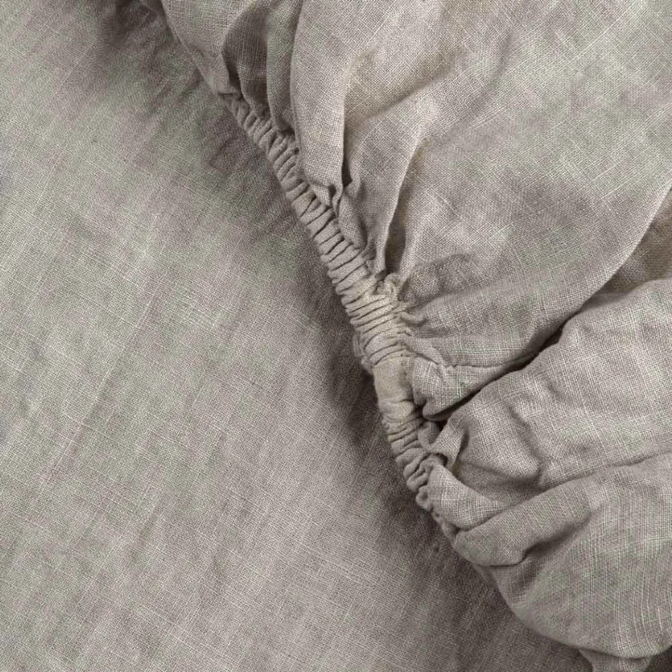 Lençóis duplos em Linho Preto, Manteiga ou Giz Velho - Fiumano Viadurini