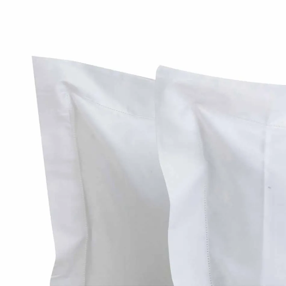 Folhas de cores sólidas completas em algodão acetinado para cama de casal - Hibiscus Viadurini