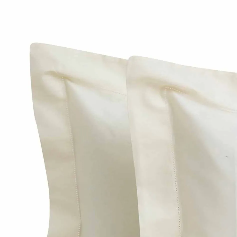 Folhas de cores sólidas completas em algodão acetinado para cama de casal - Hibiscus Viadurini