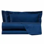 Folhas de cores sólidas completas em algodão acetinado para cama de casal - Hibiscus Viadurini