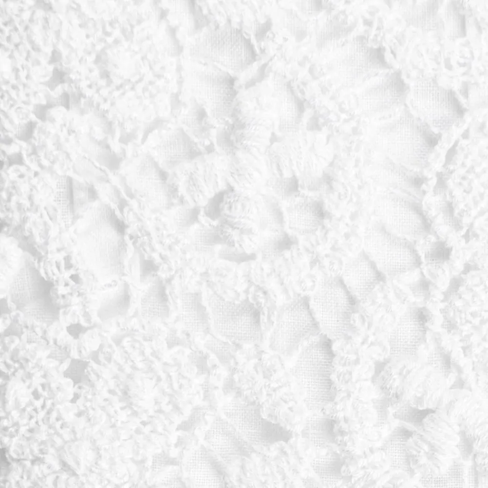 Lençol de Linho Branco de Alta Qualidade com Renda para Cama de Casal - Fiumana Viadurini