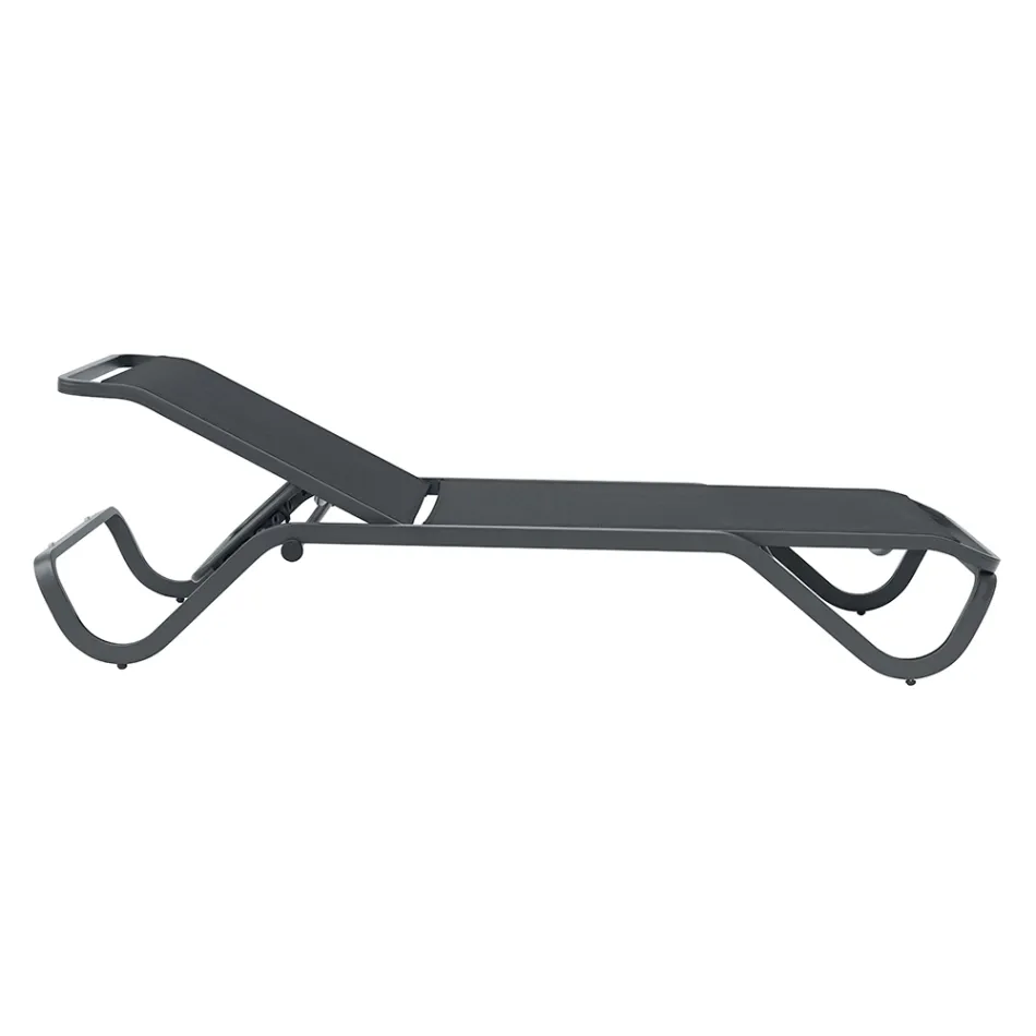 Espreguiçadeira de exterior Solaya 194x65 cm em alumínio e textilene Viadurini