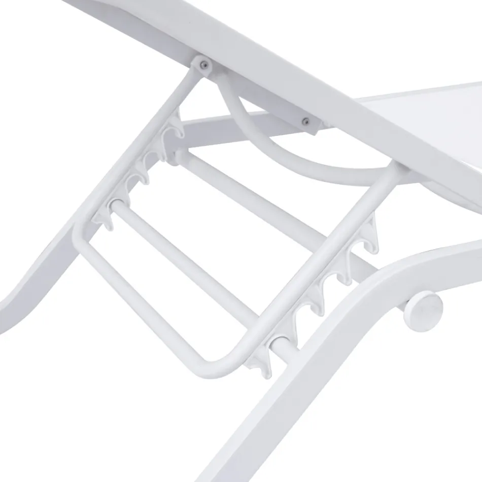 Espreguiçadeira de exterior Solaya 194x65 cm em alumínio e textilene Viadurini