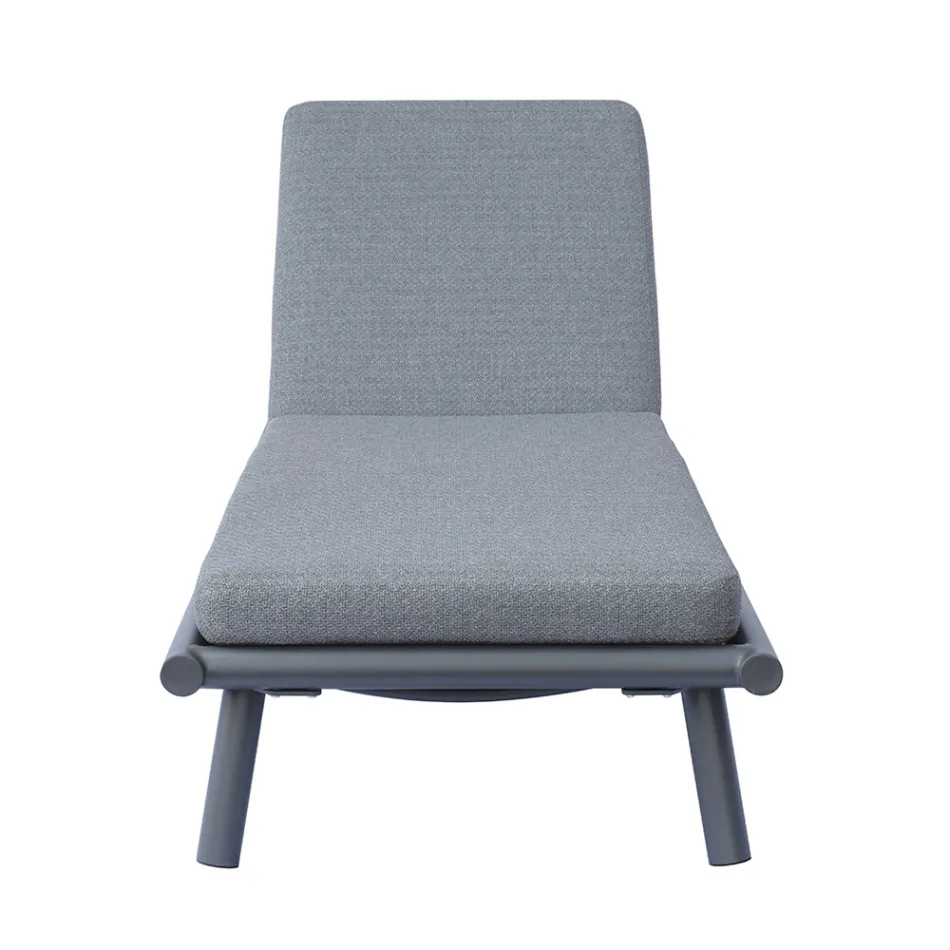 Espreguiçadeira de alumínio para exterior, 196 x 75 cm, com almofada - Sundra Viadurini