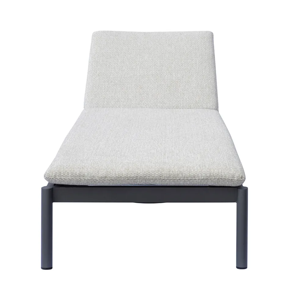 Espreguiçadeira de alumínio para exterior, 205 x 76 cm, com almofada - Tessara Viadurini