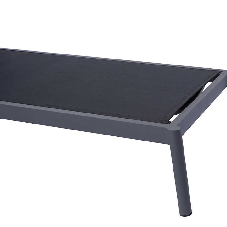 Espreguiçadeira de alumínio para exterior, 205 x 76 cm, com almofada - Tessara Viadurini