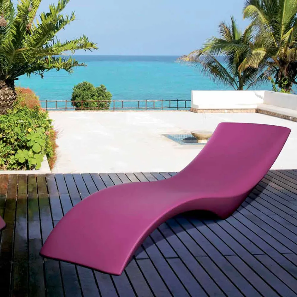 Chaise longue de design moderno em polietileno colorido - Cloe by Myyour Viadurini