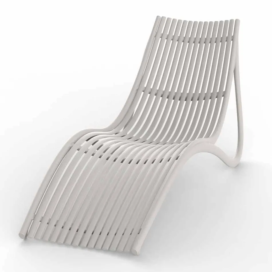 Espreguiçadeira Chaise Longue Externa, Branco ou Plástico Ecru 4 Peças - Ibiza by Vondom Viadurini