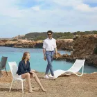 Espreguiçadeira Chaise Longue Externa, Branco ou Plástico Ecru 4 Peças - Ibiza by Vondom Viadurini