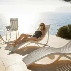 Espreguiçadeira Chaise Longue Externa, Branco ou Plástico Ecru 4 Peças - Ibiza by Vondom Viadurini