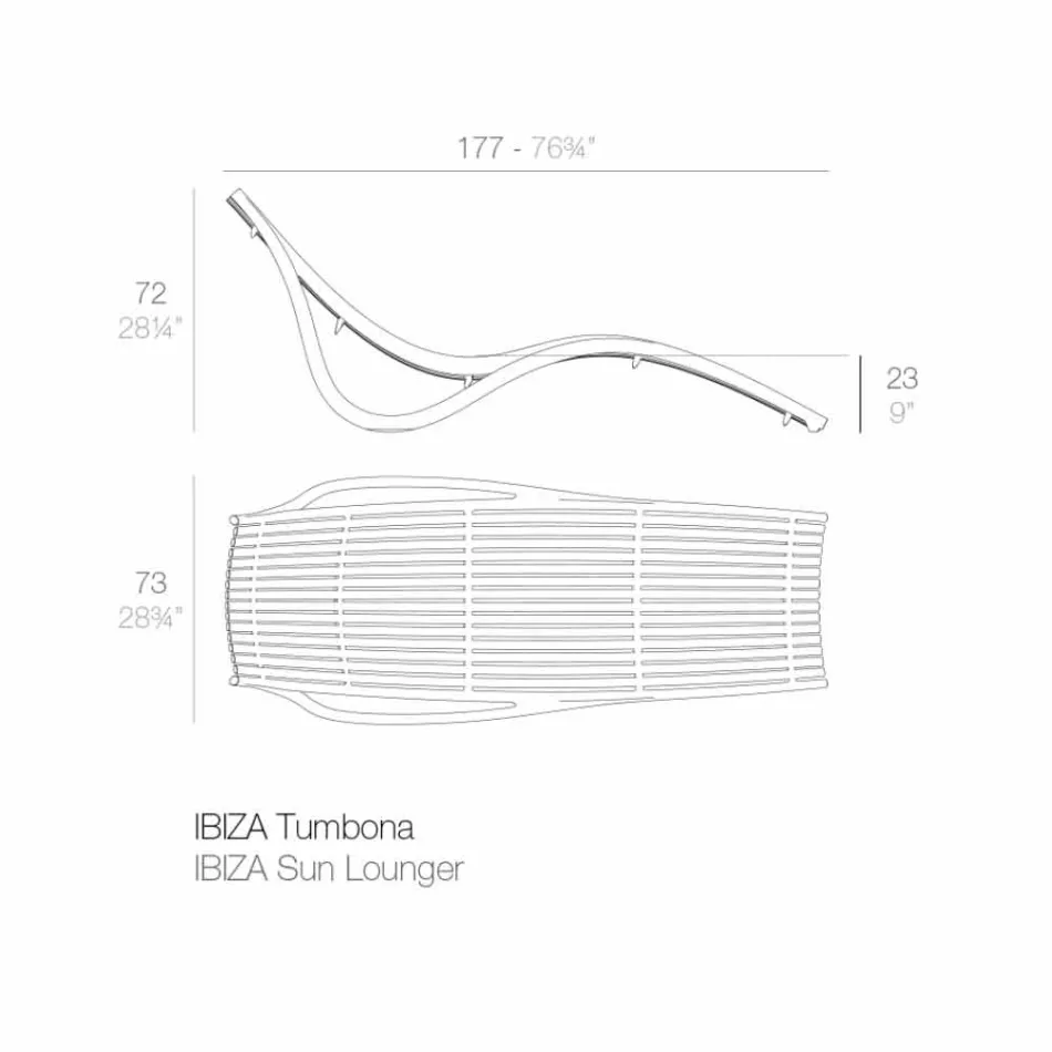 Espreguiçadeira Chaise Longue Externa, Branco ou Plástico Ecru 4 Peças - Ibiza by Vondom Viadurini