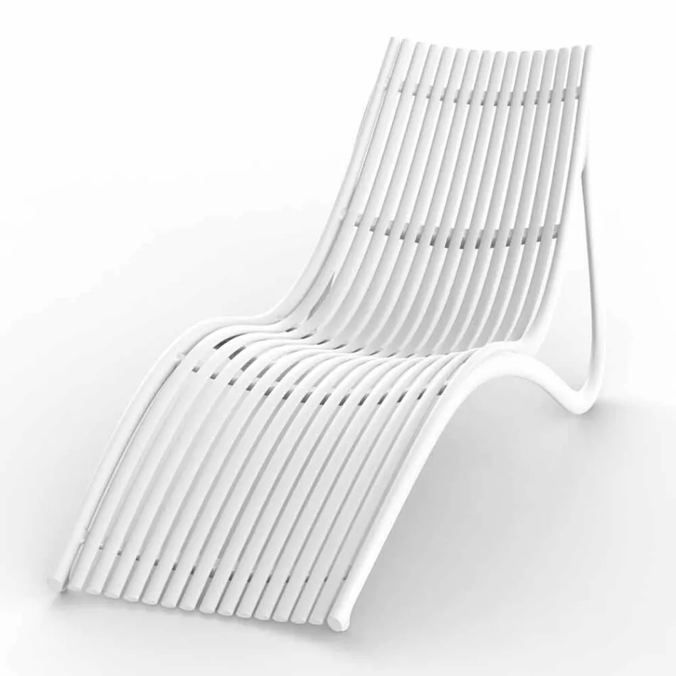 Espreguiçadeira Chaise Longue Externa, Branco ou Plástico Ecru 4 Peças - Ibiza by Vondom Viadurini