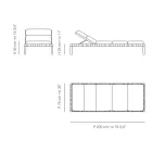 Espreguiçadeira de exterior com estrutura em madeira de teca fabricada em Itália - Briga Viadurini