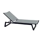 Espreguiçadeira Exterior em Alumínio e Têxtil com Rodas Retrácteis, 2 Peças - Burro Viadurini