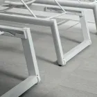 Espreguiçadeira Exterior em Alumínio e Têxtil com Rodas Retrácteis, 2 Peças - Burro Viadurini