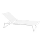 Espreguiçadeira Exterior em Alumínio e Têxtil com Rodas Retrácteis, 2 Peças - Burro Viadurini