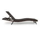 Espreguiçadeira ao ar livre em Polyrattan com rodas - Meredith Viadurini