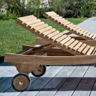 Espreguiçadeira ao ar livre em teca natural - Yggdrasil Viadurini