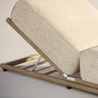 Espreguiçadeira externa em tecido e estrutura de madeira fabricada na Itália - Armelia Viadurini