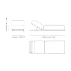 Espreguiçadeira externa em tecido e estrutura de madeira fabricada na Itália - Armelia Viadurini