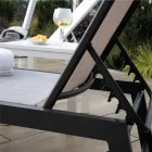 Espreguiçadeira de exterior em alumínio e textilene com 2 rodas - Fato Viadurini