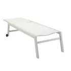 Espreguiçadeira de exterior em alumínio e textilene com 2 rodas - Fato Viadurini