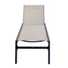 Espreguiçadeira de exterior em alumínio e textilene com 2 rodas - Fato Viadurini