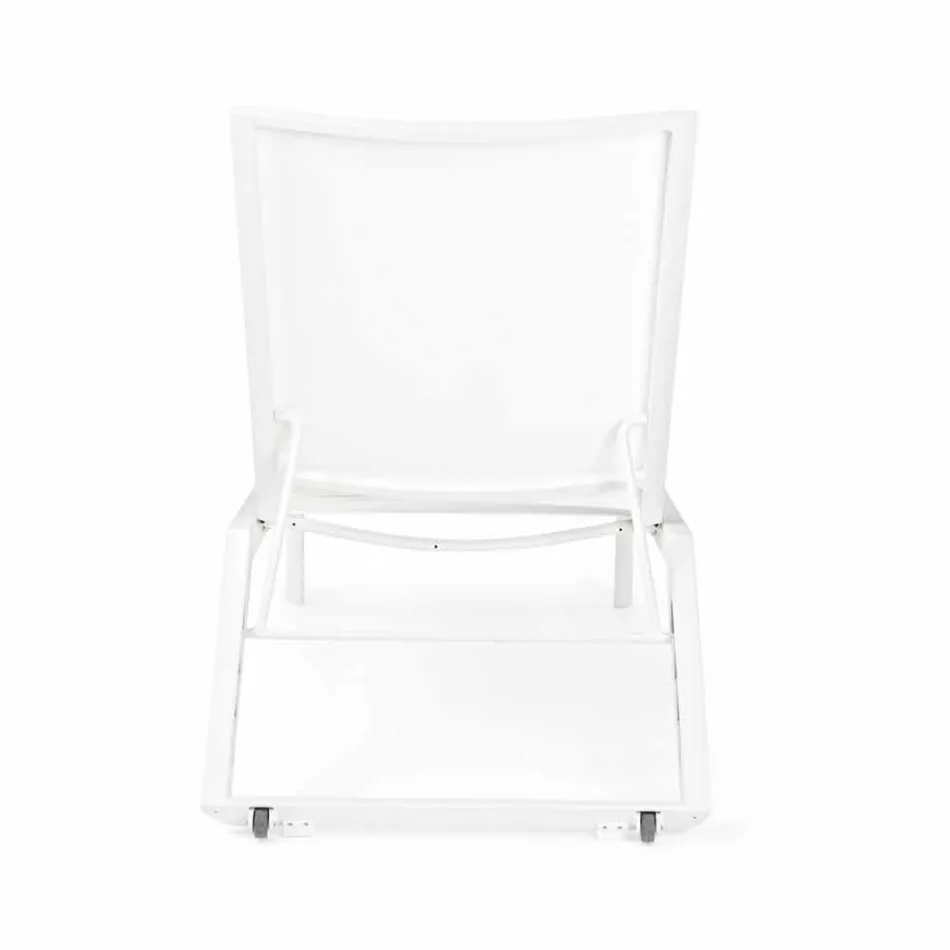 Espreguiçadeira ao ar livre reclinável com rodas de alumínio e textileno - Jewel Viadurini