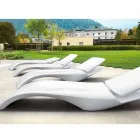 Espreguiçadeira de jardim Chaise Longue Design em plástico branco - Zoe by Mayyour Viadurini
