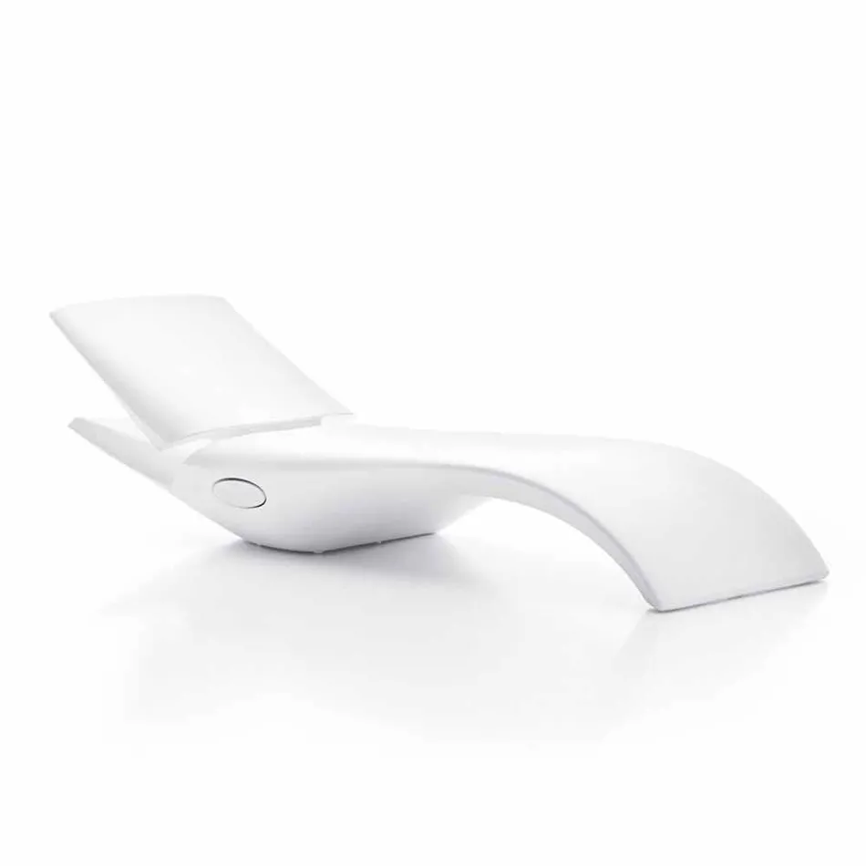 Espreguiçadeira de jardim Chaise Longue Design em plástico branco - Zoe by Mayyour Viadurini