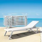 Espreguiçadeira de jardim empilhável de polipropileno e têxtil colorido - Artelia Viadurini