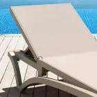 Espreguiçadeira de jardim empilhável de polipropileno e têxtil colorido - Artelia Viadurini