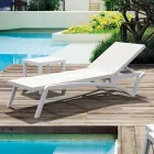 Espreguiçadeira de jardim empilhável de polipropileno e têxtil colorido - Artelia Viadurini