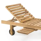 Espreguiçadeira de jardim em madeira de teca natural - Yggdrasil Viadurini